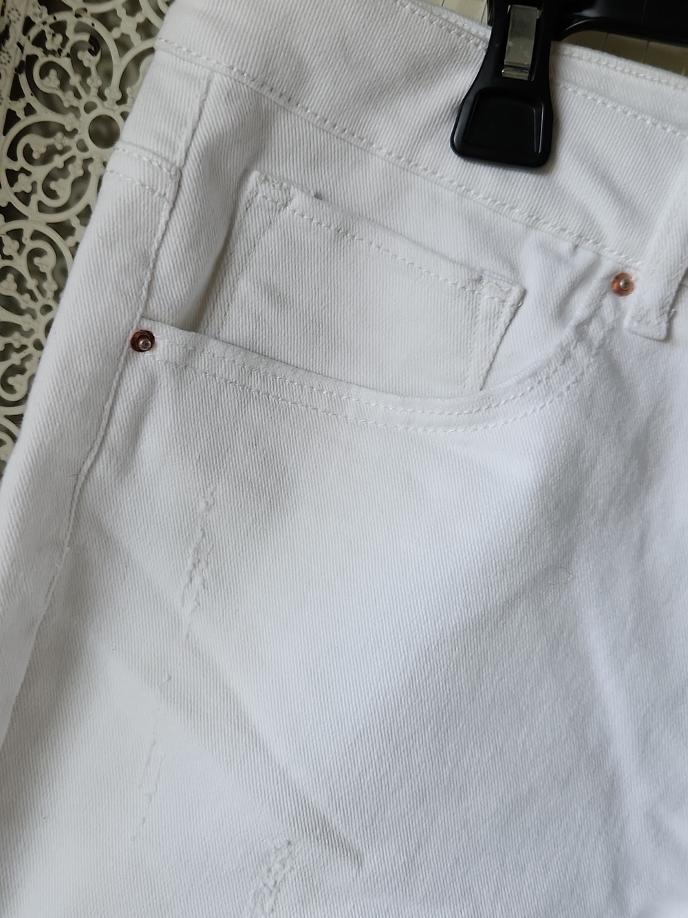 Plus 16 White Denim Shorts fringe‎ BOHO - Picture 4 of 14